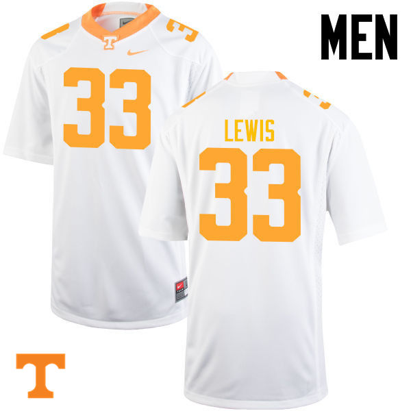 Men #33 Jeremy Lewis Tennessee Volunteers College Football Jerseys-White